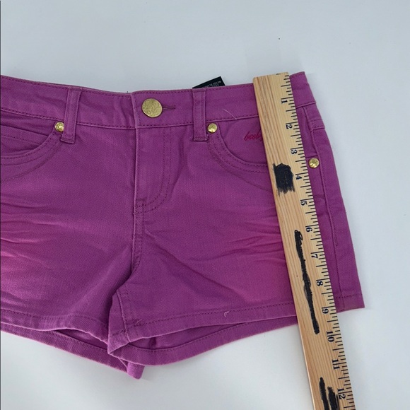 Baby Phat Purple Denim Shorts Size 10 Embroidered Pockets Y2K - Picture 6 of 10